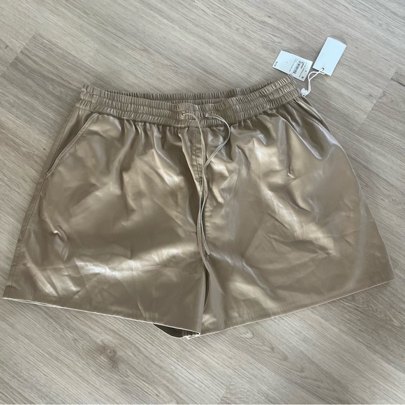 Good American Pants - Good American Better Than Leather Shorts Pull On Warm Caramel Tan Size 5